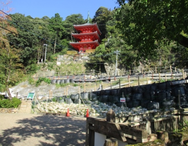 岐阜公園三重塔 基礎・土地造成工事 （文化財）施工後写真