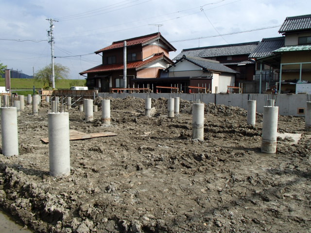 真中神社移設工事　（施工管理）施工中写真