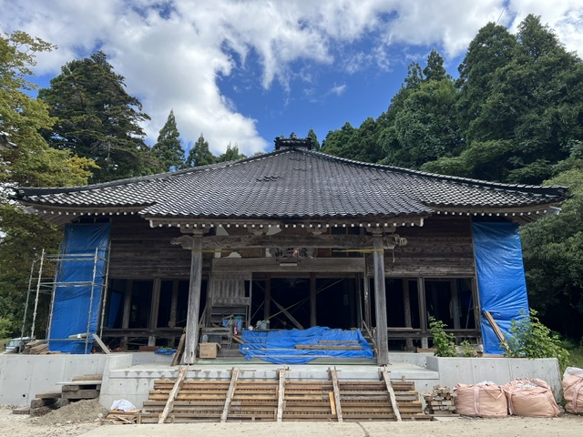 飛龍山應覺寺復興工事（令和6年能登半島地震）施工後写真