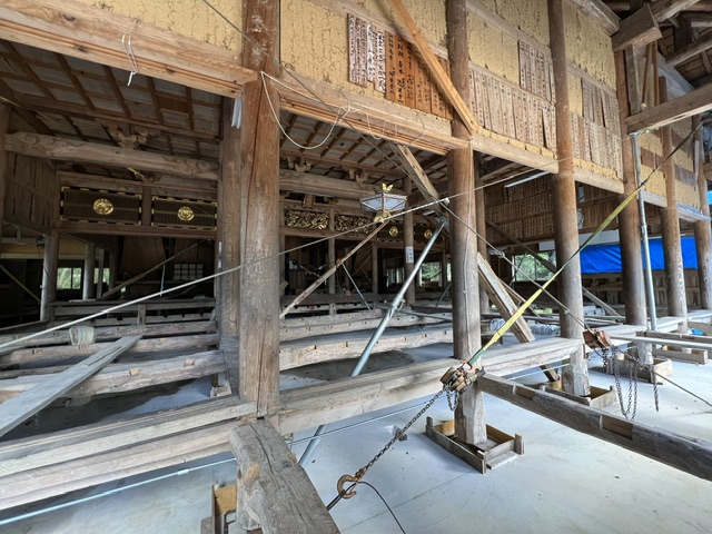 飛龍山應覺寺復興工事（令和6年能登半島地震）施工中写真